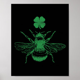 Honigbiene Bienen Insekt Irischer St. Patrick's Da Poster