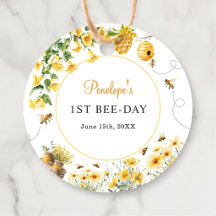 Honigbiene Blumen Geburtstag Baby Shower Favor Tag