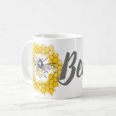 Honigbiene Bumblebee trendiger Sommer und Frühling Kaffeetasse (Vorderseite Links)