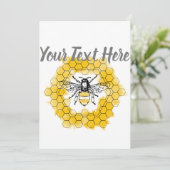 Honigbiene Bumblebee trendy Sommer und Frühling Einladung (Stehend Vorderseite)