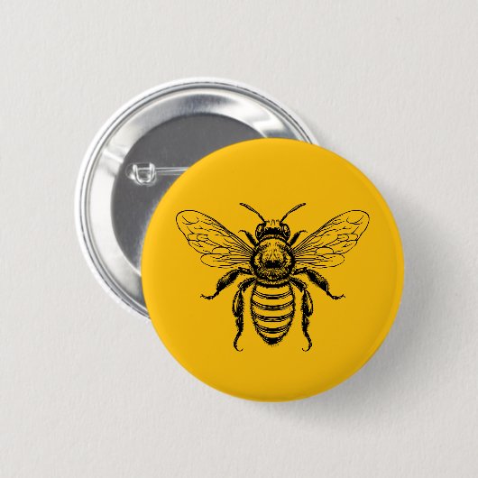 Honigbiene Button (Vorne & Hinten)