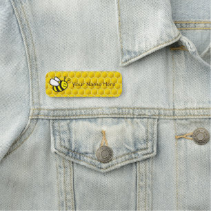 Honigbiene Cartoon 3" X 1" Rechteck Name Tag Namensschild