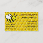 Honigbiene Cartoon Horizontal Visitenkarte (Vorderseite)