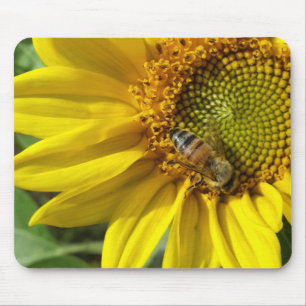 Honigbiene der gelben Sonnenblume Mousepad