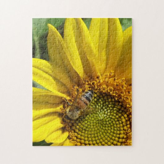 Honigbiene der gelben Sonnenblume Puzzle (Vertikal)