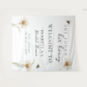 Honigbiene Elegante Hochzeitsdusche Stoff Willkomm Wandteppich (Vorderseite (Horizontal))