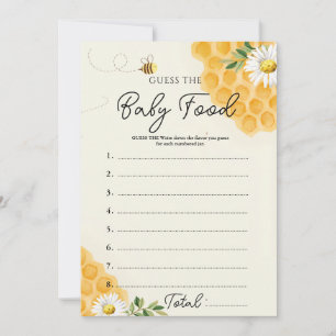 Honigbiene Errate das Babyfood Spielkarte Einladung