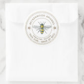 Honigbiene-Etikett Gelber Imker Runder Aufkleber (Tasche)