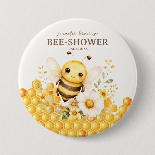 Honigbiene Geburtstag Baby  Button (Vorderseite)