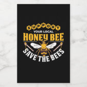 Honigbiene Gerettet Weinetikett (Einzelnes Label)