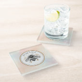 Honigbiene Glasuntersetzer (Schrägansicht)