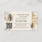 Honigbiene Gold Logo QR Code Visitenkarte (Rückseite)