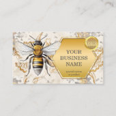 Honigbiene Gold Logo QR Code Visitenkarte (Vorderseite)