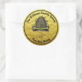 Honigbiene Honey Imitate Gold Jar Apiary Label | H Runder Aufkleber (Tasche)