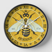 Honigbiene Honeycomb French Bee Bumblebee Custom Uhr (Vorderseite)