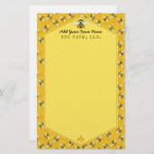 Honigbiene Honeycomb Humble Bee Farm Apiary Custom Briefpapier (Vorne/Hinten)