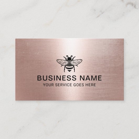 Honigbiene Honigwabenrübe Rose Gold Visitenkarte (Vorderseite)