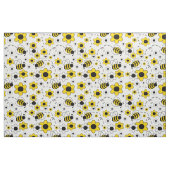 Honigbiene Hummel Blüte Weiße Gelbe Blüte Stoff (Fat Quarter (45,7 x 55,9 cm))