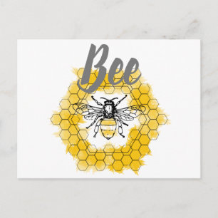Honigbiene Hummel trendiger Sommer und Frühling Postkarte