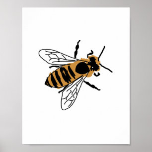 Honigbiene Illustration Bienenmalerei Kunst Poster