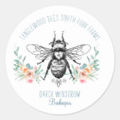 Honigbiene-Imkerin Runder Aufkleber (Vorderseite)