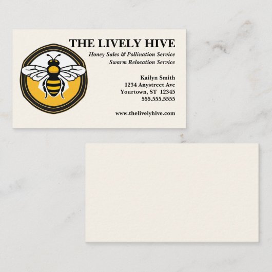 Honigbiene in Honey Beekeeping Honey Sales Visitenkarte (Vorne/Hinten)