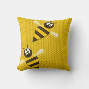 Honigbiene in Honeycomb Cushion Kissen