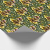 Honigbiene mit einem Korb von Pollen Geschenkpapier (Ecke)