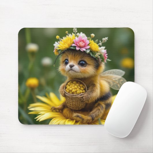 Honigbiene mit einem Korb von Pollen Mousepad (Mit Mouse)