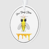 Honigbiene mit Honigabfall Ornament (Vorderseite)
