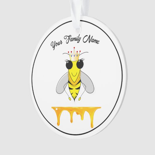 Honigbiene mit Honigabfall Ornament (Vorderseite)
