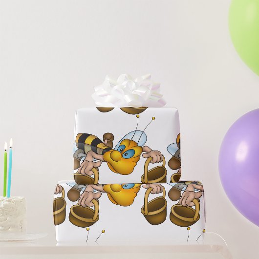 Honigbiene mit Körben Fun Besy Illustration Geschenkpapier
