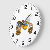 Honigbiene mit Körben Fun Besy Illustration Große Wanduhr (Winkel)