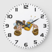 Honigbiene mit Körben Fun Besy Illustration Große Wanduhr (Vorderseite)