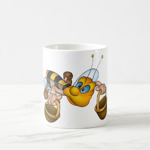 Honigbiene mit Körben Fun Besy Illustration Kaffeetasse