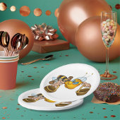 Honigbiene mit Körben Fun Besy Illustration Pappteller