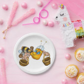 Honigbiene mit Körben Fun Besy Illustration Pappteller (Party)