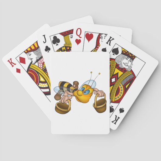 Honigbiene mit Körben Fun Besy Illustration Spielkarten (Rückseite)