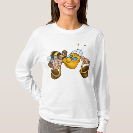 Honigbiene mit Körben Fun Besy Illustration T-Shirt (Vorderseite)