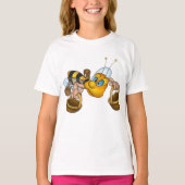 Honigbiene mit Körben Fun Besy Illustration T-Shirt (Vorderseite)