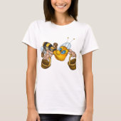 Honigbiene mit Körben Fun Besy Illustration T-Shirt (Vorderseite)