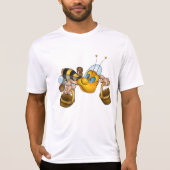 Honigbiene mit Körben Fun Besy Illustration T-Shirt (Vorderseite)