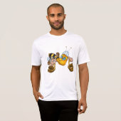 Honigbiene mit Körben Fun Besy Illustration T-Shirt (Vorne ganz)