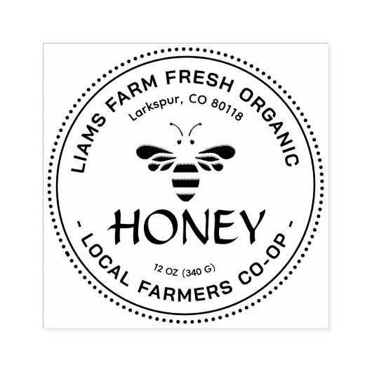 Honigbiene mit Niedlicher stilisierter Biene Gummistempel (Prägung)