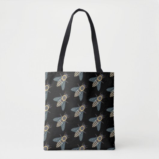 Honigbiene (Muster schwarz) - Tote Tasche (Vorderseite)
