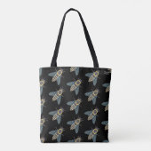Honigbiene (Muster schwarz) - Tote Tasche (Rückseite)