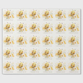 Honigbiene NAME Babyparty Geschenkpapier (Flach)