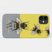 Honigbiene niedlich Gelb und Grau Case-Mate iPhone Hülle (Rückseite (Horizontal))