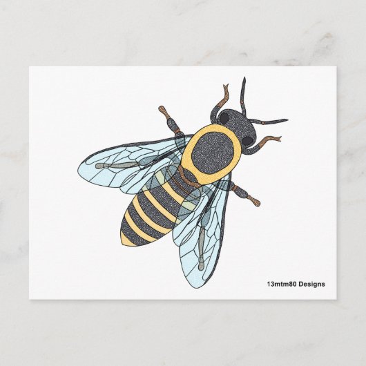 Honigbiene - Postkarte (Vorderseite)