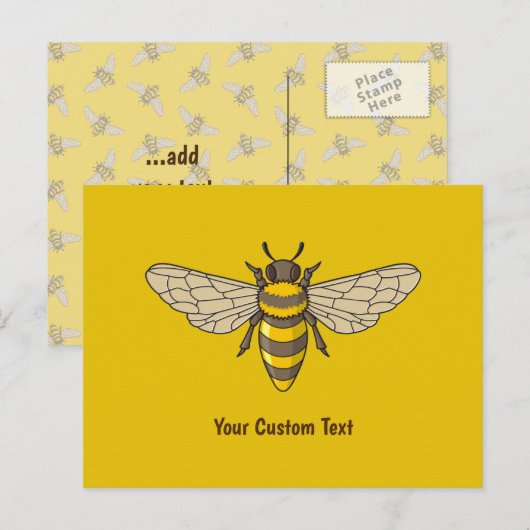 Honigbiene Postkarte (Vorne/Hinten)